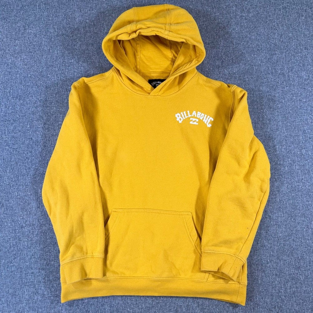 Billabong Boys XL 14/16 Hoodie Mustard Yellow Arch Logo Pullover Sweatshirt Surf